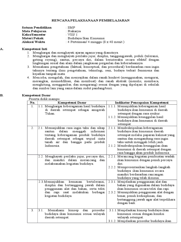 Rpp Budidaya Ikan Konsumsi