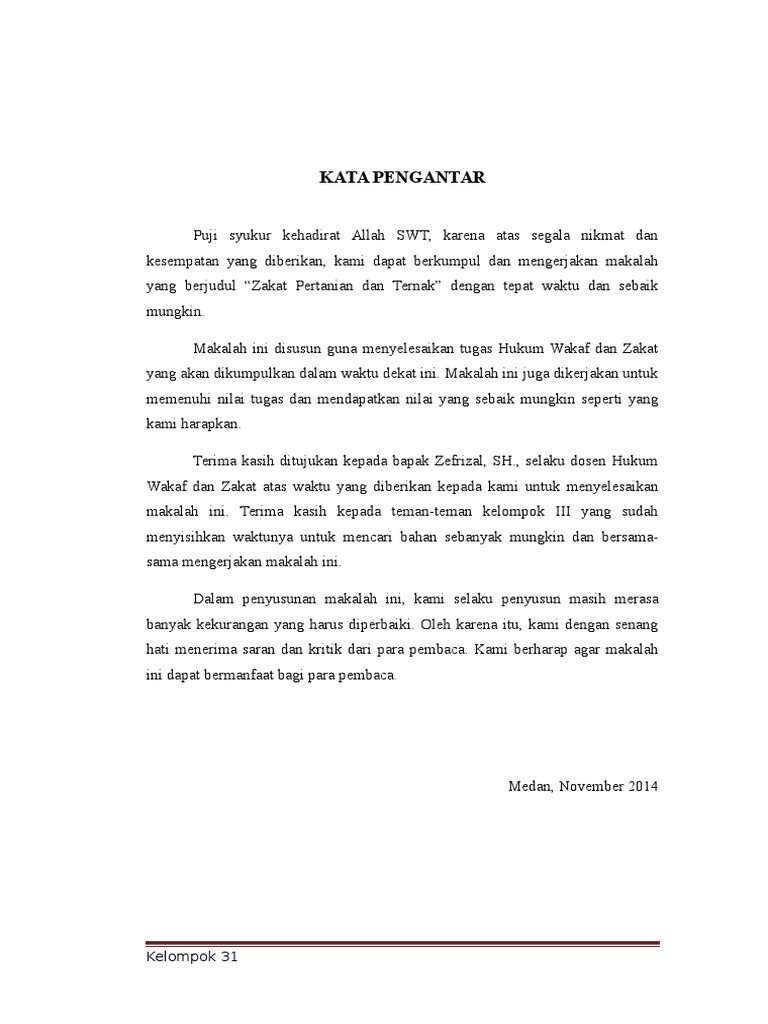 Makalah Hukum Wakaf Dan Zakat Zakat Pertanian Dan Ternak