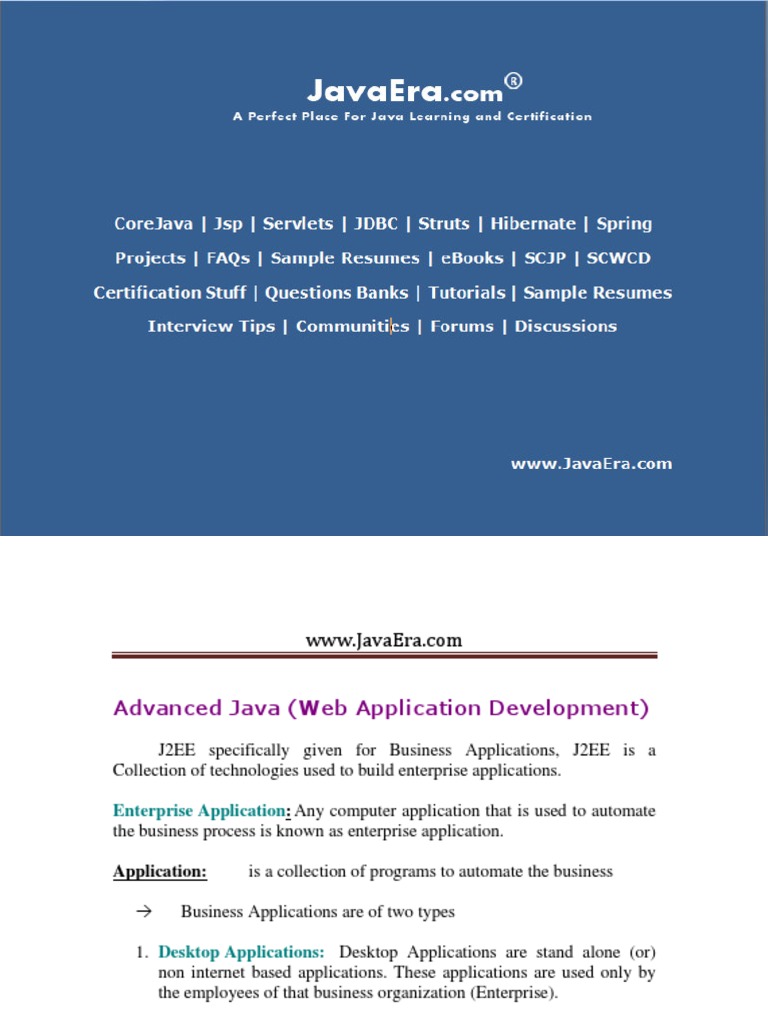 Advanced Java Notes From Famous Hyderabad Institute PDF | PDF
