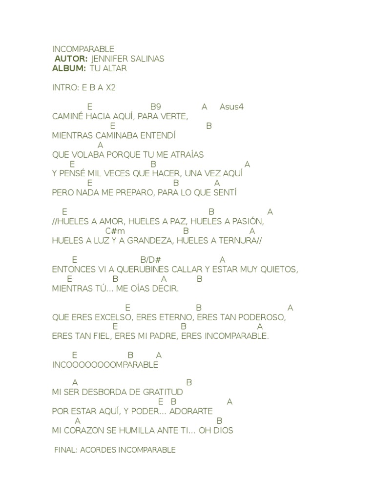 Letra y acordes de 