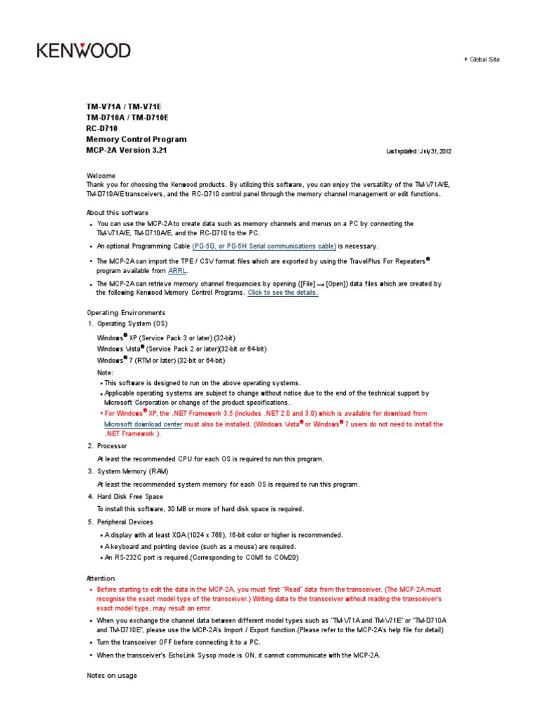 Memory Control Program MCP-2A PDF | PDF | Microsoft Windows | Windows 7