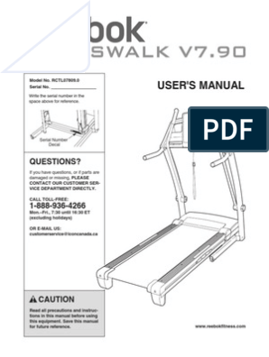 reebok crosswalk v7 90 manual