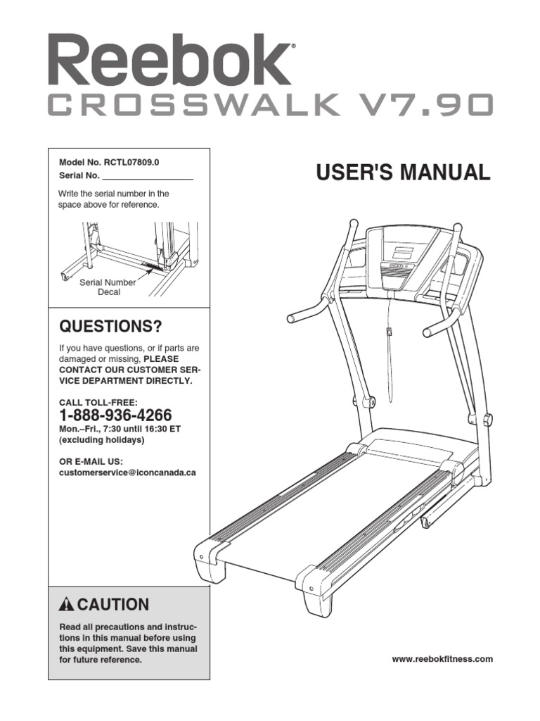 Reebok Crosswalk v7.90 User s Manual PDF Ac Power Plugs And Sockets Aerobic Exercise