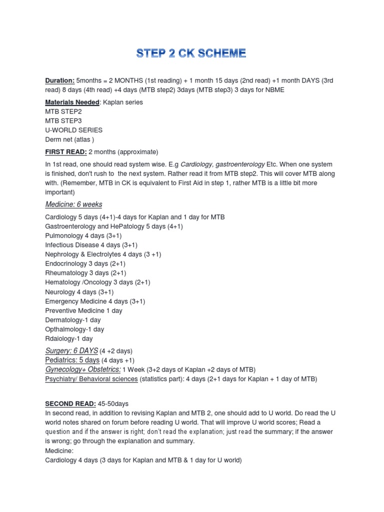 Step 2 Ck Scheme Medicine Health Care