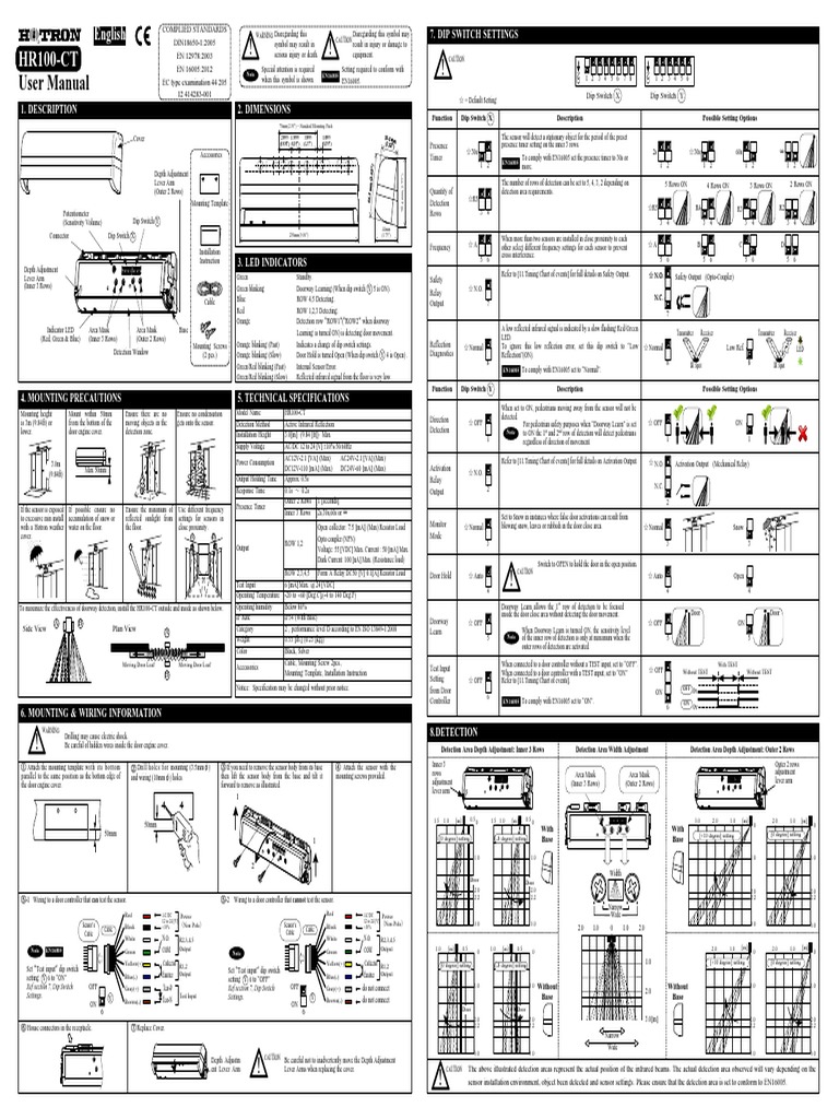 En Hr100-Ct Installation Instructions New | PDF | Switch | Relay
