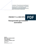 Proiect Managementul Aprovizionari Materialelor