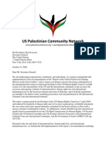 Palestine Community Network Letter To UN