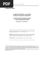 A Análise de Atividade e a Construção Do Olhar Do Terapeuta Ocupacional