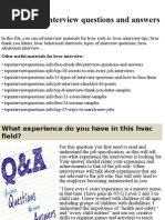 Download Top 10 hvac interview questions and answerspptx by hoojonhs SN254324712 doc pdf