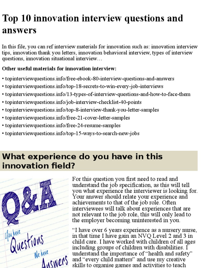 Top 10 innovation interview questions and answers.pptx Interview