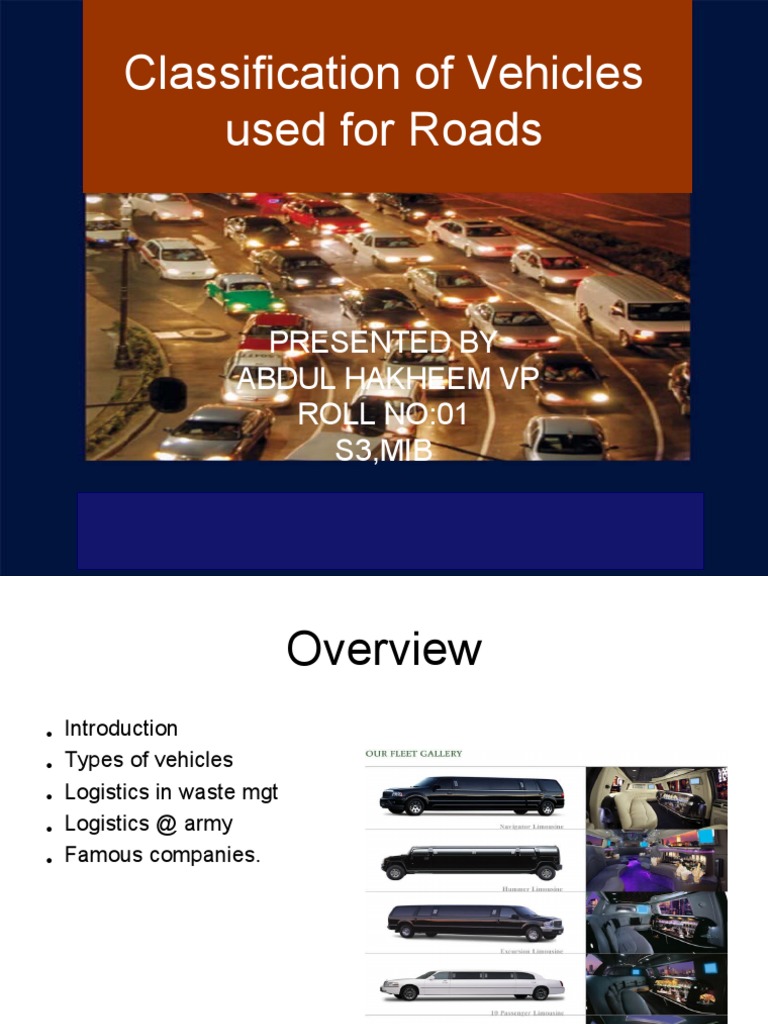 Classification of Vehicles Used For Roads | PDF | Bus | Transport