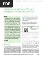 Child Dental Fear and Behaviour