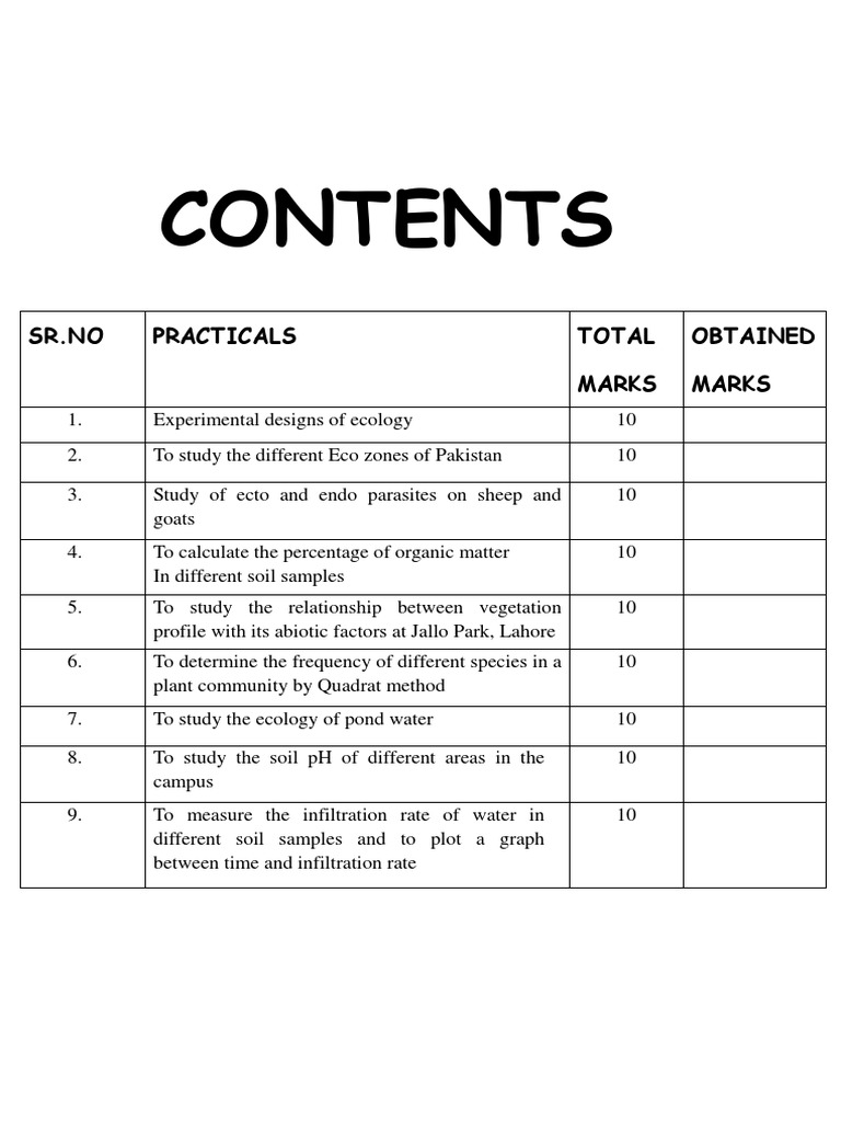 Ecology Practical Experiments Guide | PDF | Home & Garden | Science ...