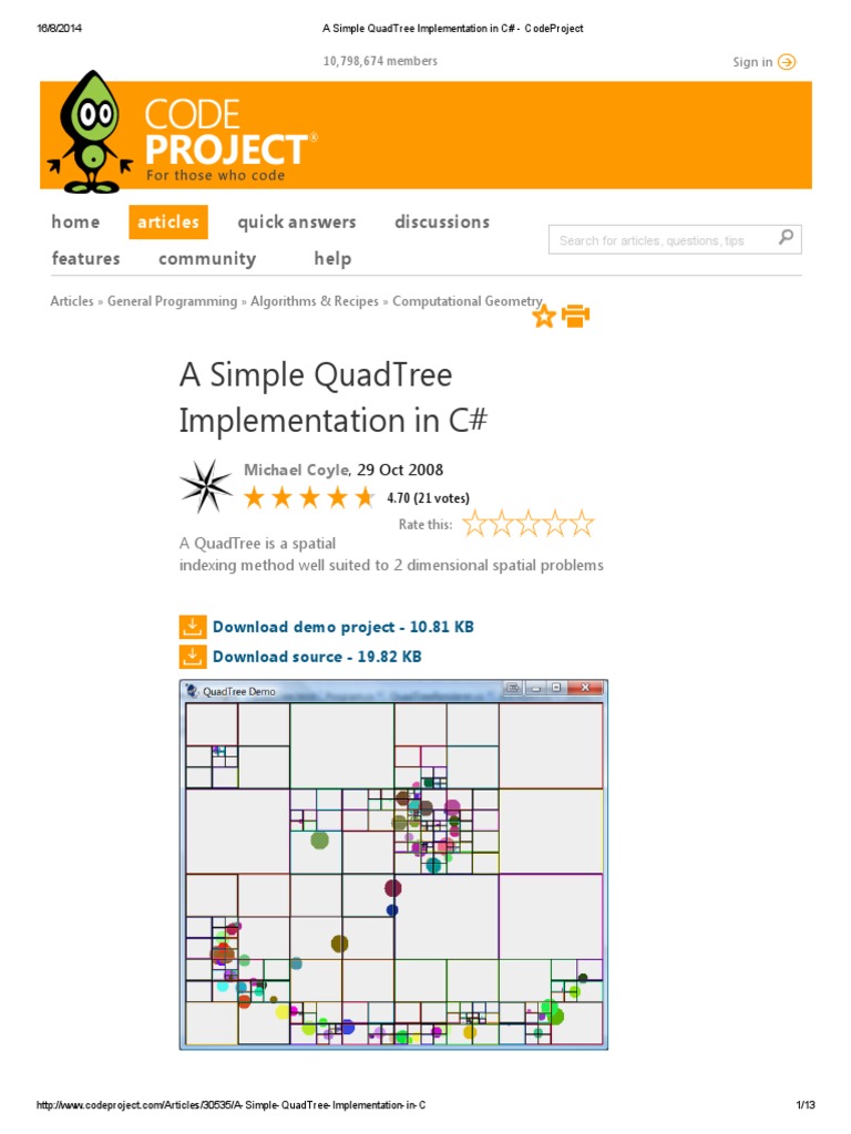 A Simple QuadTree Implementation in C# - CodeProject | PDF | Areas Of ...