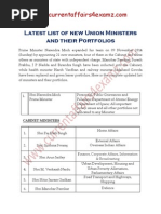 New Ministers & Portfolios - Nov 2014