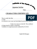 Character Certificate: Rajgamar Incline