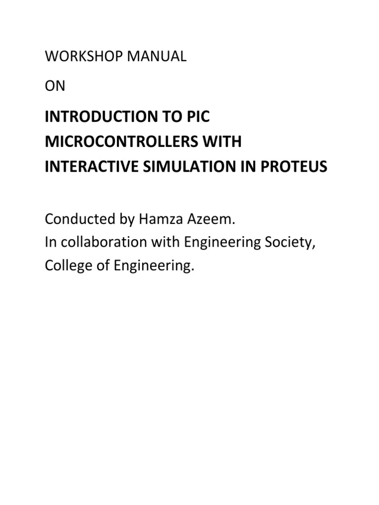 Workshop Manual Pdf Pic Microcontroller Microcontroller