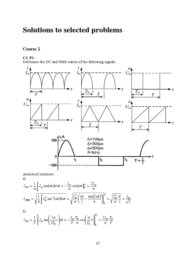 Solutions To Selected Problems C1-C3 | PDF | Power (Physics ...