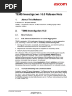 TEMS Investigation 16.0 Release Note