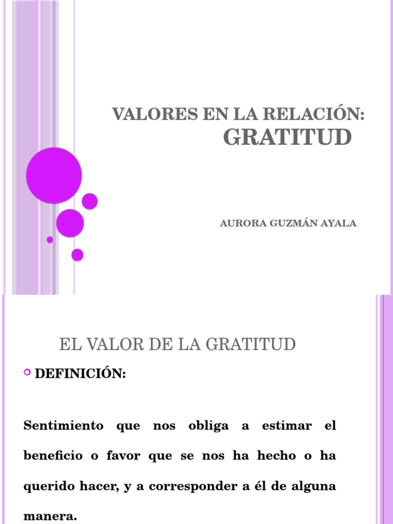 El Valor de la Gratitud en Relaciones | PDF | Moralidad | Conceptos ...