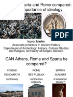 Athens, Sparta and Rome Compared: The Importance of Ideology