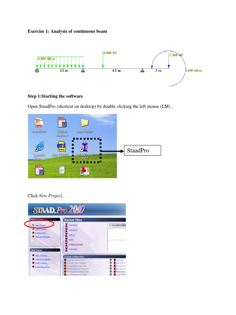 Continuous Beam Analysis in STAAD.Pro | PDF | Icon (Computing) | Point ...