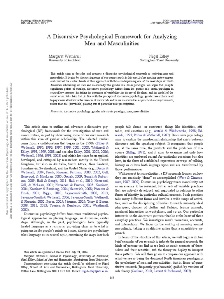 Discursive psychology Essays