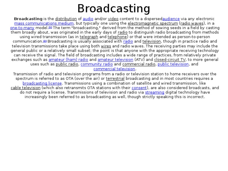 Understanding Broadcasting in Media | PDF | Science & Mathematics