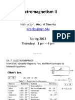 Electromagnetism II: Instructor: Andrei Sirenko