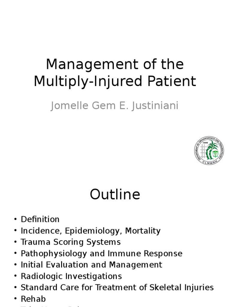 Management of Polytraumatized Patients | PDF | Major Trauma | Diseases ...