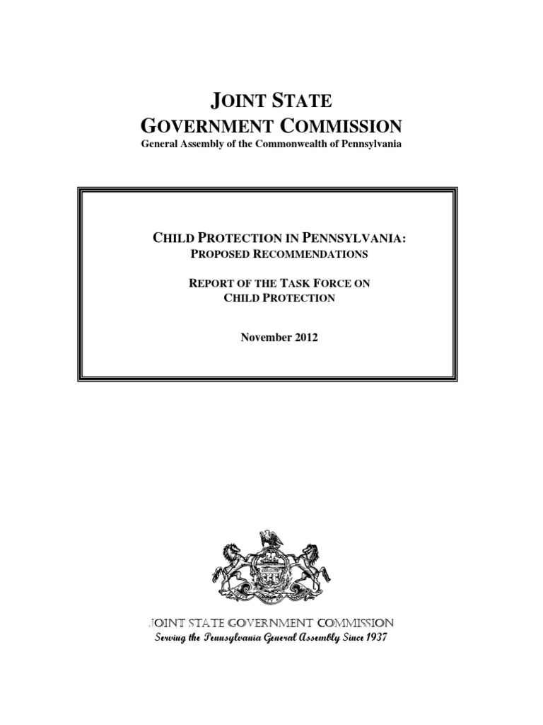 27Nov12 PA Task Force on Child Protection Report Child Abuse Child