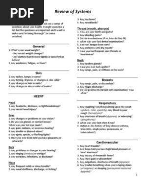 review of systems (bates' super-long version)