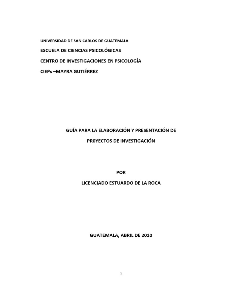 Guia para Elaborar Proyecto Investigacion | PDF