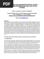 Greenhouse Gas Sequestration by Algae