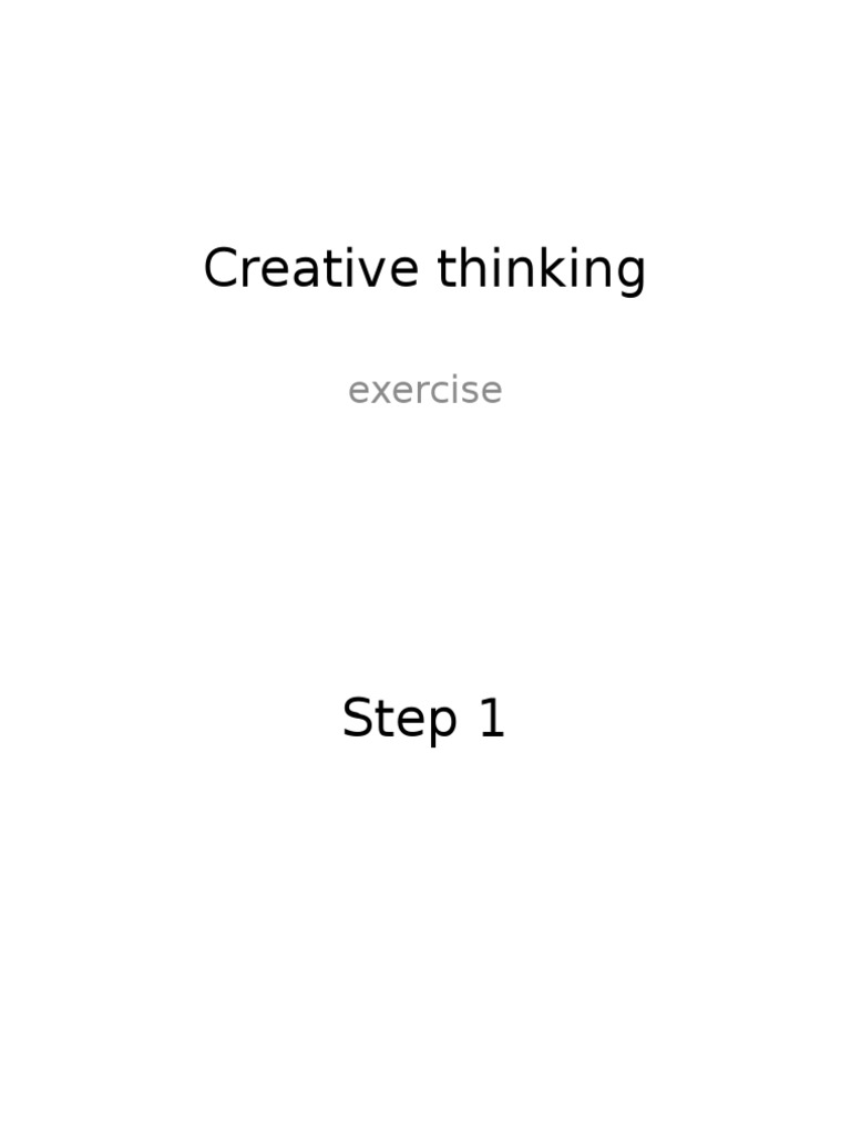 Creative Thinking Exercise Guide | PDF | Self-Improvement
