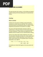 Cracking of Alkanes (Paraffins)