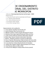 Plan de Ordenamiento Territorial Del Distrito de Morropon