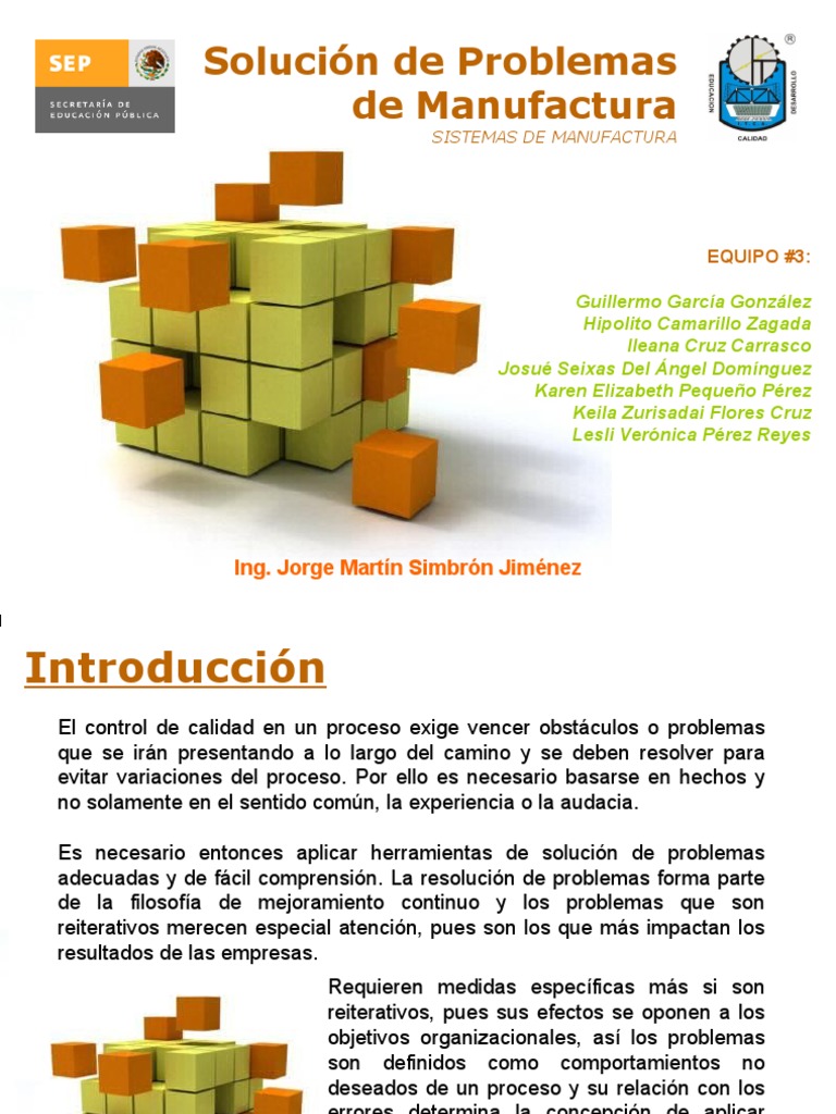 Solucion de Problemas de Manufactura | Lean Manufacturing | Producción