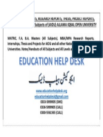 AIOU Solved Assignments, Research Reports, Thesis, Projects & Notes