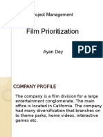 Film Prioritization: Project Management