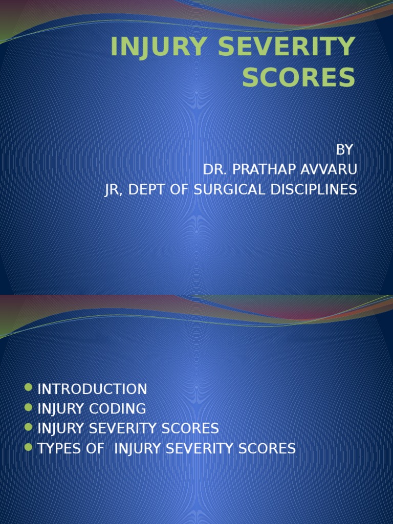 Trauma And Injury Severity Score Coefficients 2009 Revision – ASWV