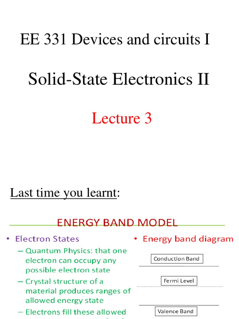 Solid-State Electronics Overview | PDF | Science & Mathematics ...