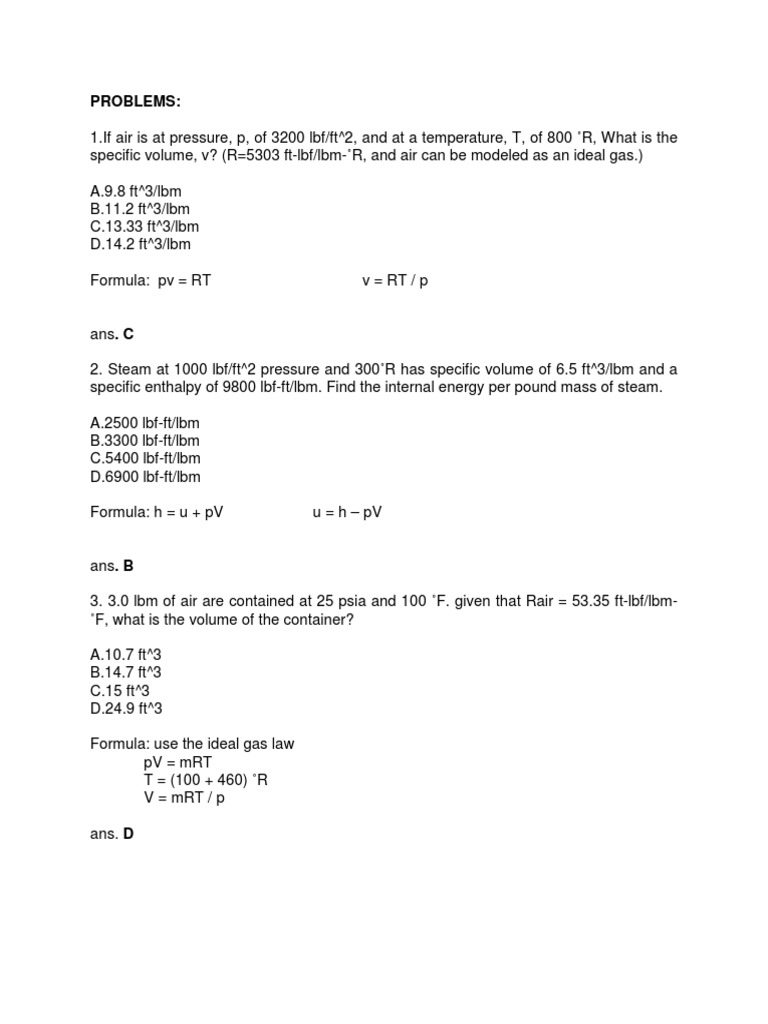 Thermodynamics 3 Pdf Gases Pressure