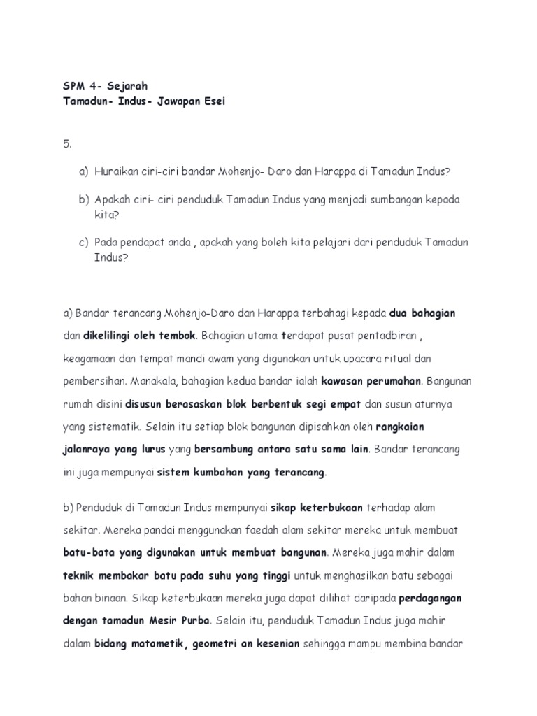 Spm 4 Sejarah Tamadun Indus Pdf