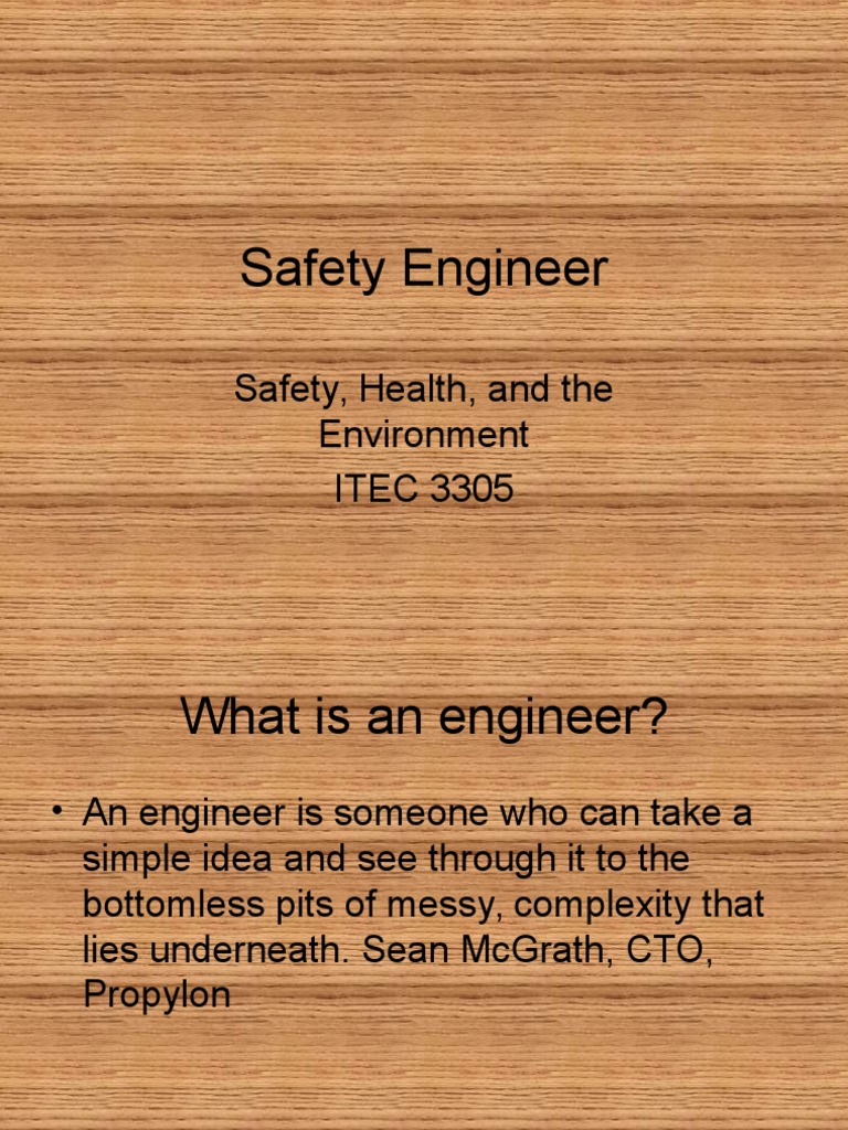 Safety Engineer Safety Engineering