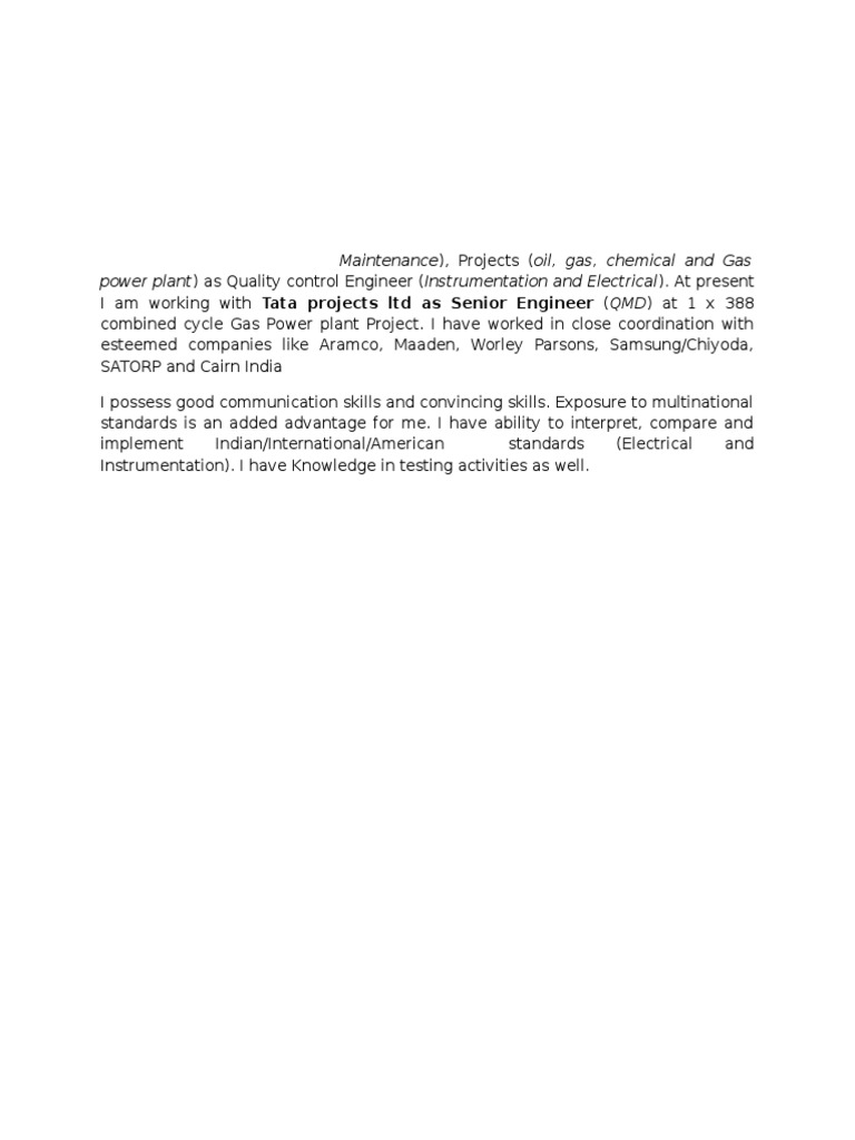 Senior Engineer in Quality Control | PDF