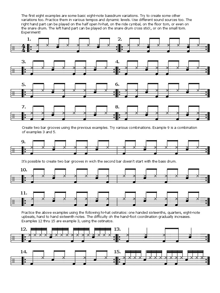 Beginner Drum Beats PDF Batterie Théorie de la musique