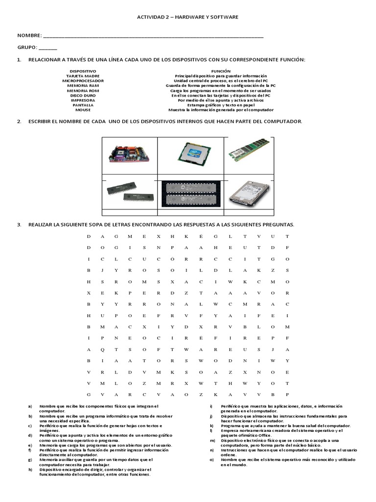 Actividad 2 - Hardware | PDF | Periférico | Hardware de la computadora