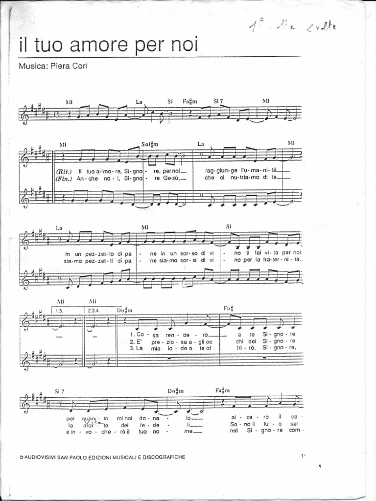 Se Parlassero Di Noi Accordi Piano