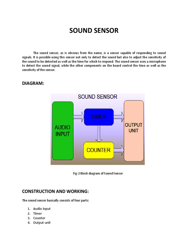 Sound Sensor PDF Sensor Electrical Components